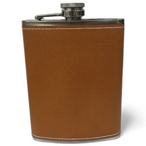 LEATHER/STAINLESS FLASK 8oz